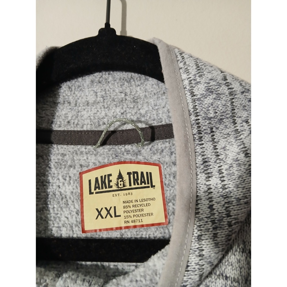 Lake Trail Mens Fleece Vest XXL Gray Full Zip Pockets Outdoor Casual - Picture 4 of 6